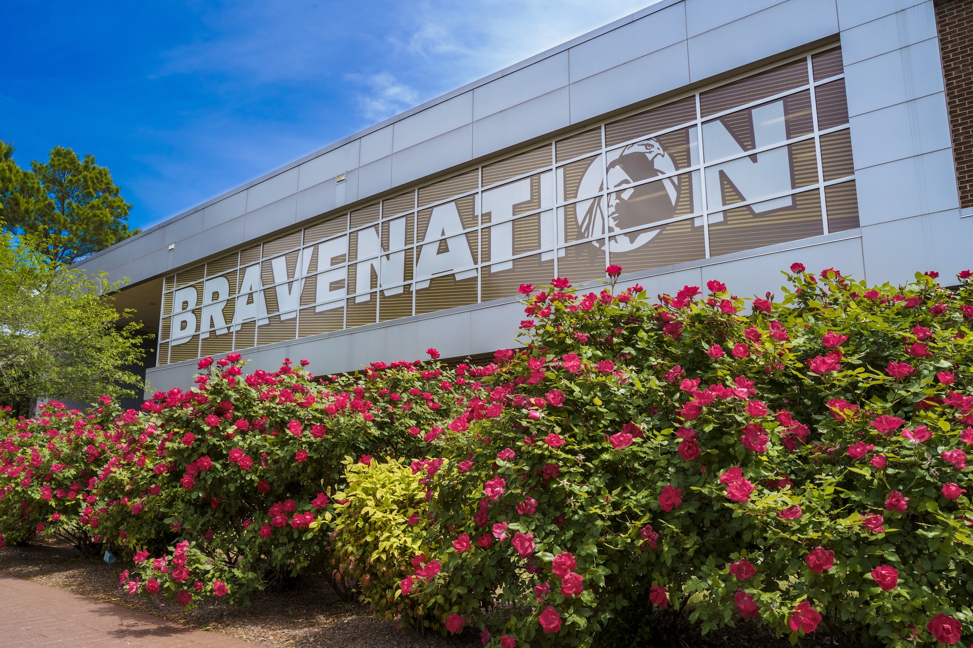 BraveNation on the side of the Chavis University Center Annex