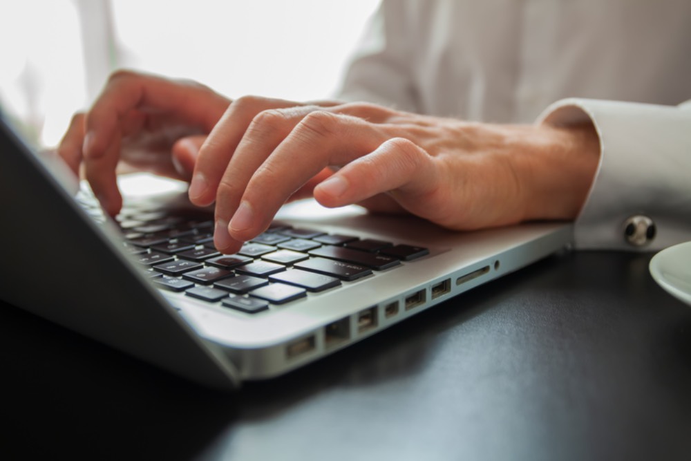 Hands on a computer