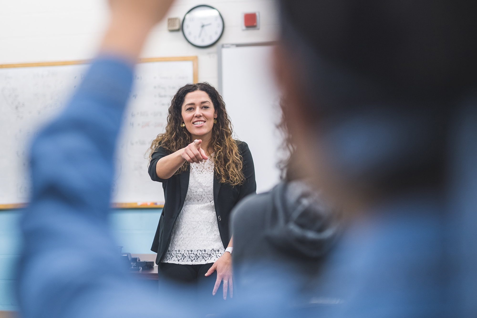 math teacher in a classroom