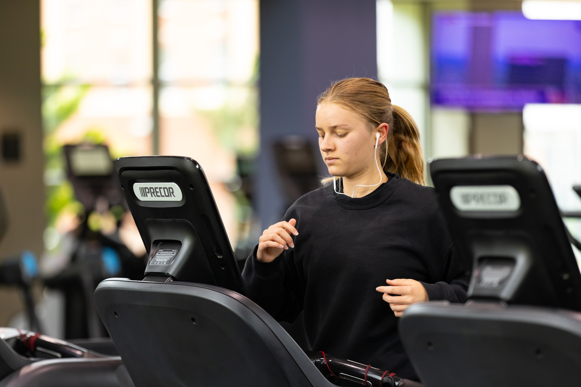 girl on treadmill unc pembroke