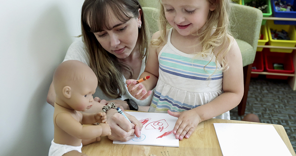 MSOT student works with a child at UNC Pembroke