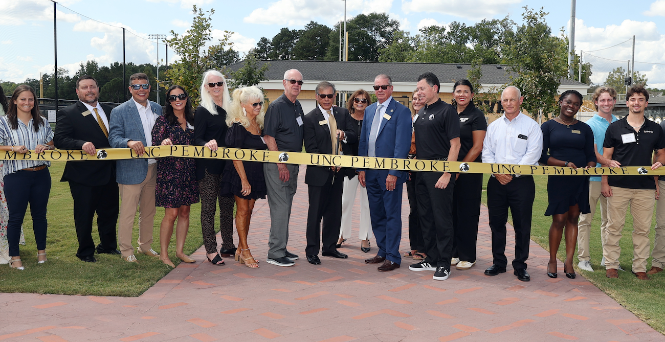 University officials cut the ribbon on the Outdoor Sports Complex on September 12, 2025
