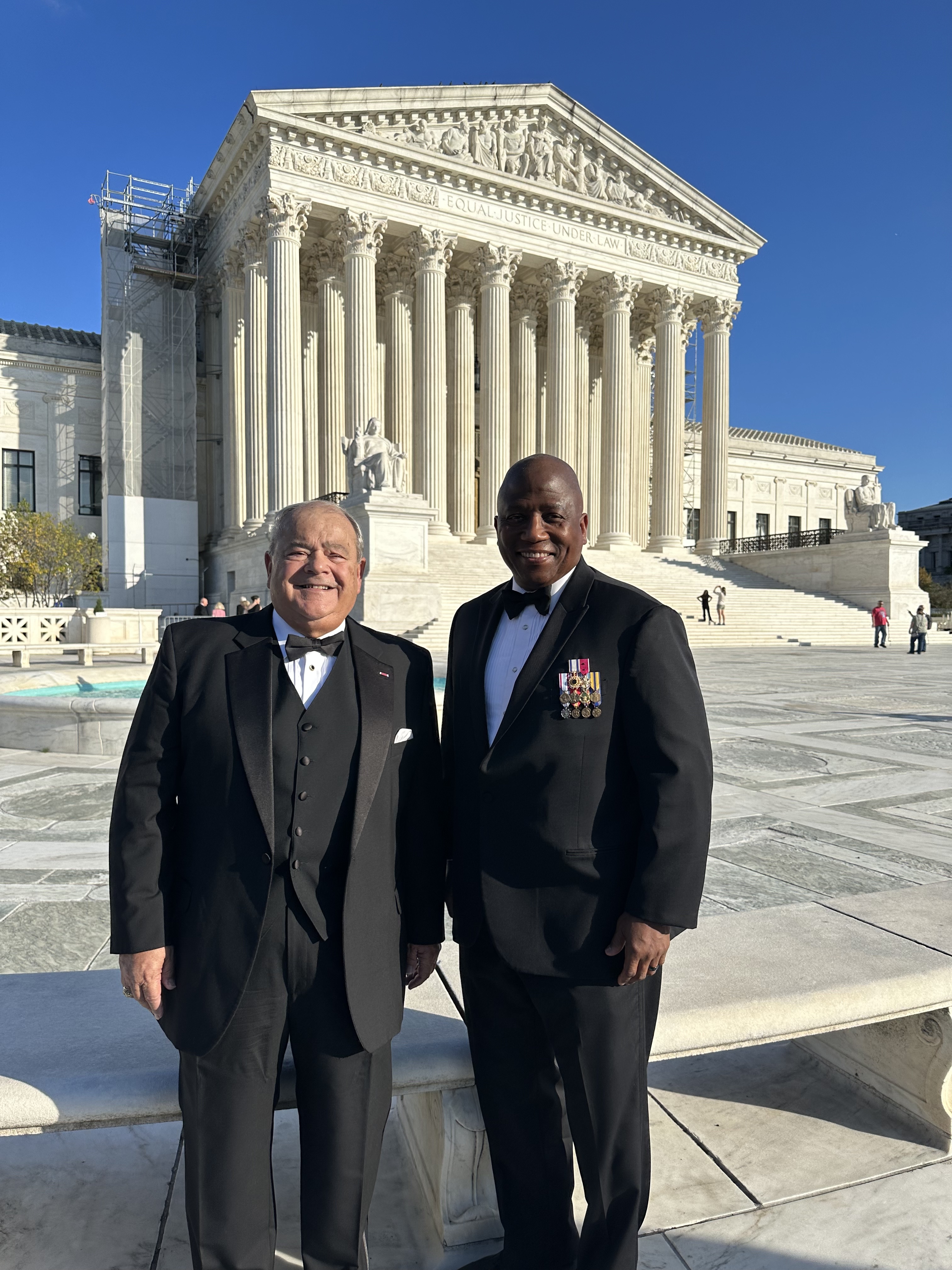 Trustee James Lockemy (left) and Trustee Chairman Allen Jamerson on the steps of the U.S. Supreme Court