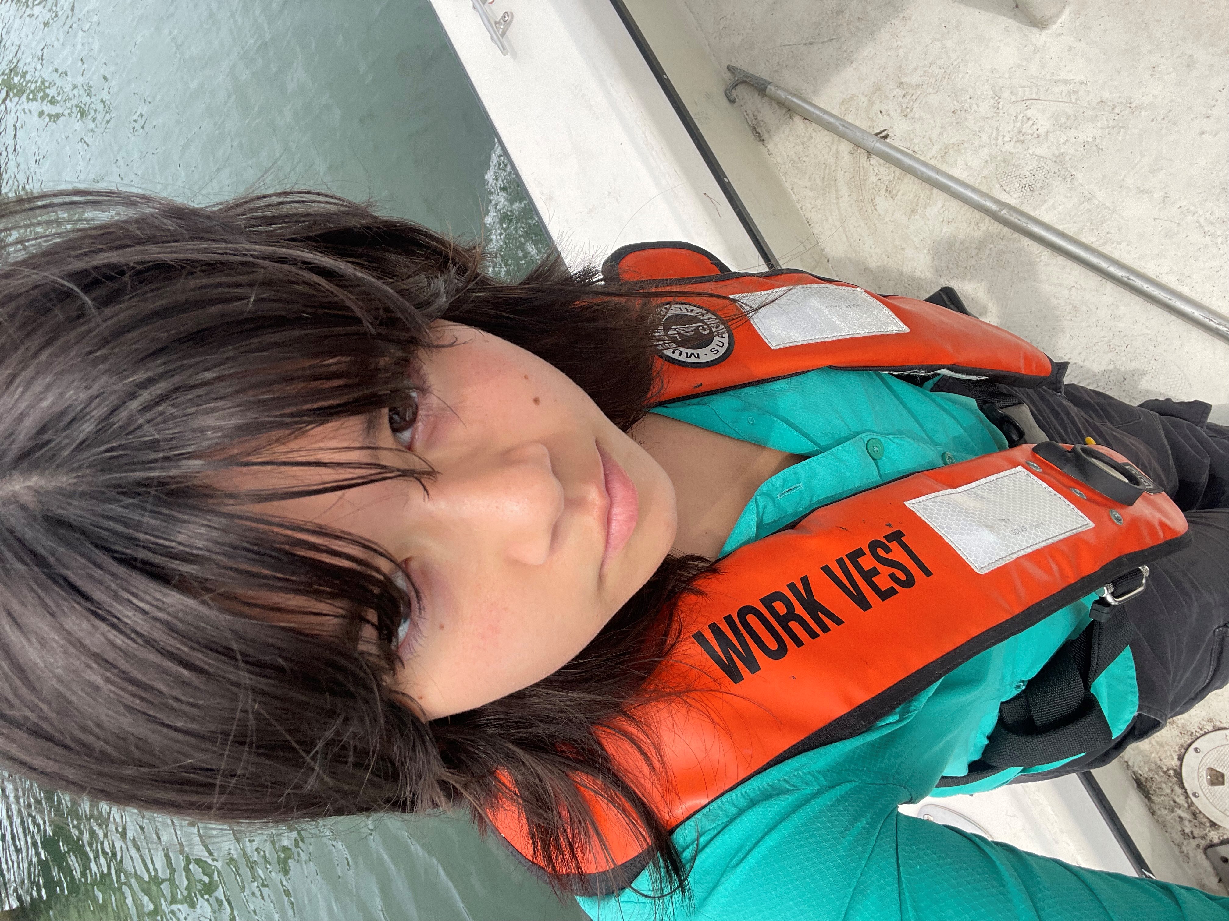 Martina Van Etten aboard ECU research vessel