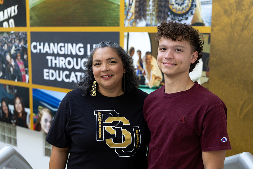 a uncp student and his parent