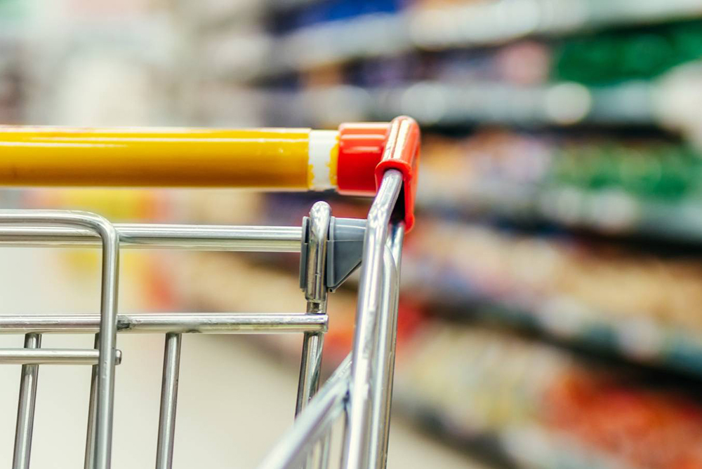 grocery cart in store