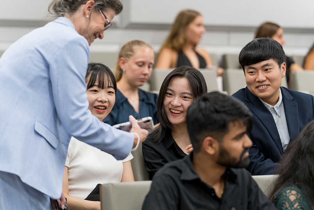 International students sitting and talking
