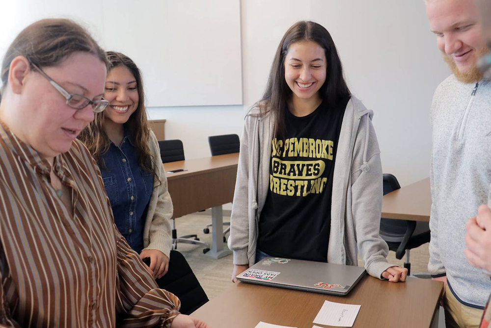 Dena Breece with accounting students