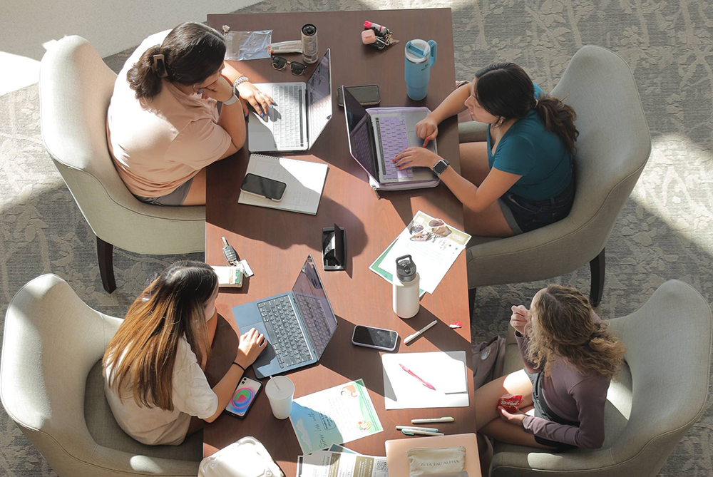 UNCP students studying for exams