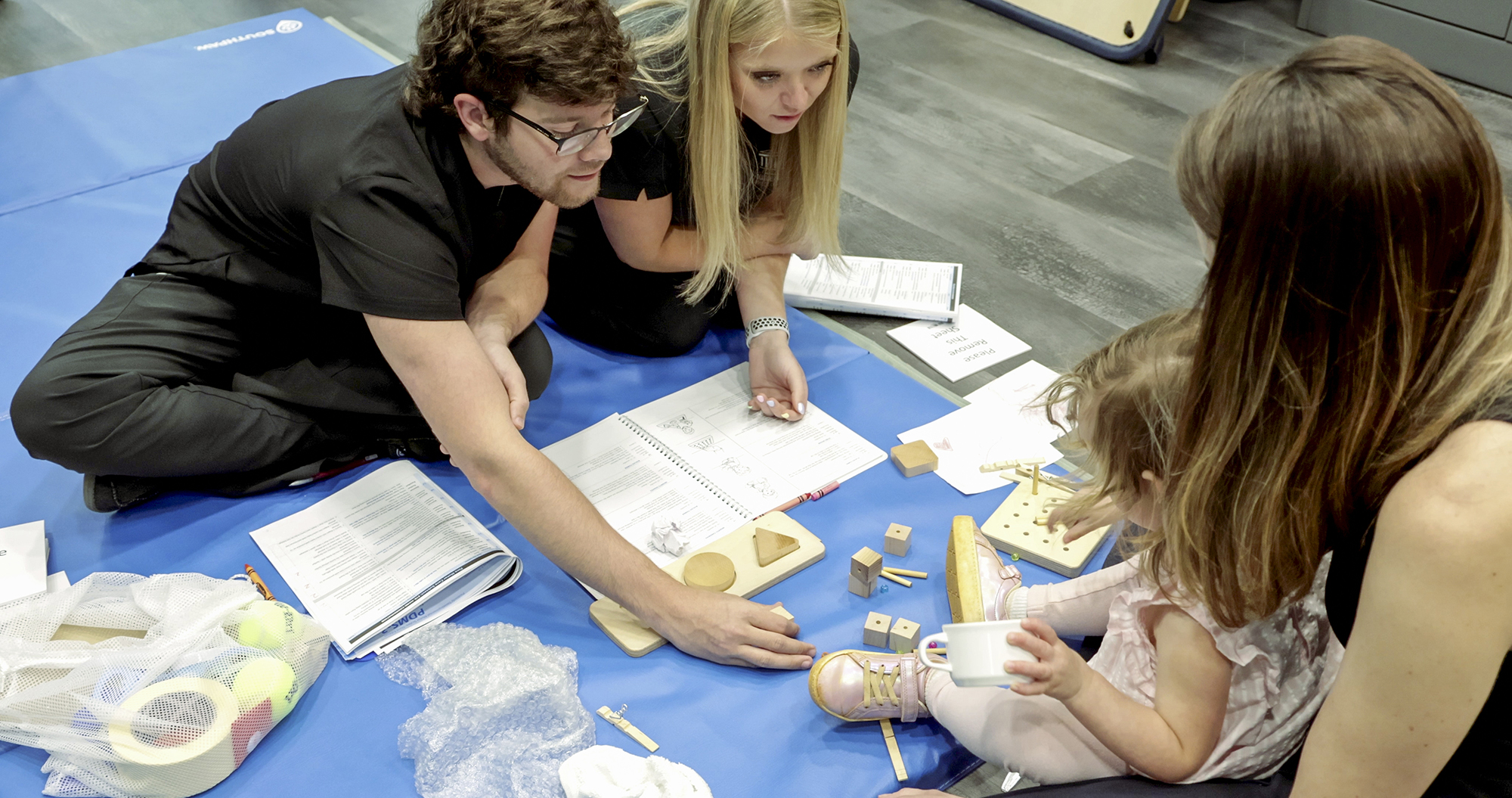 UNCP occupational therapy students in a lab
