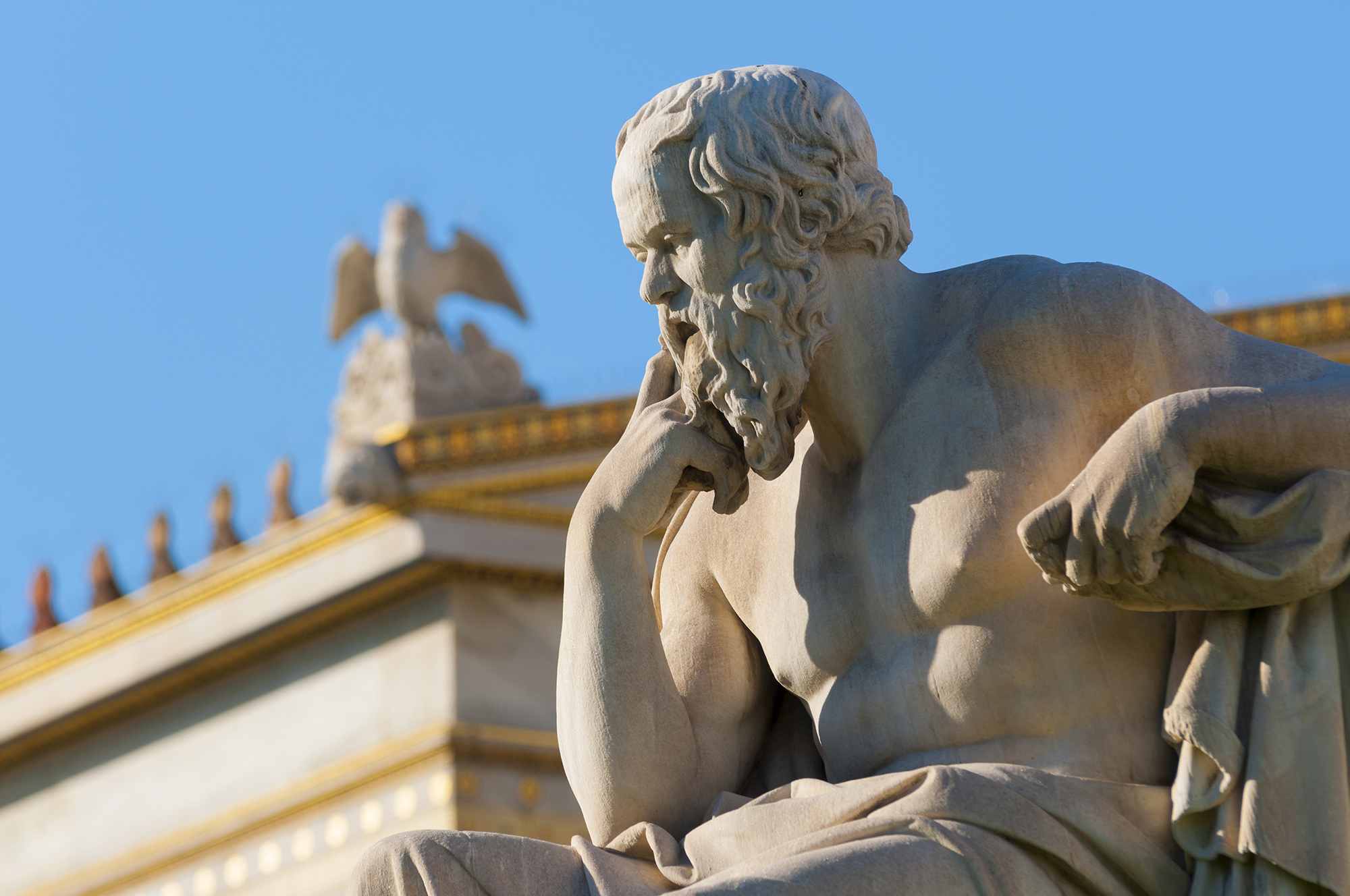 philosphy statue made of stone