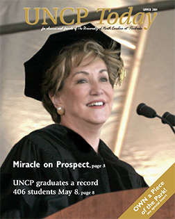 u.s. senator elizabeth dole from the cover of the UNCP Today summer 2004 edition