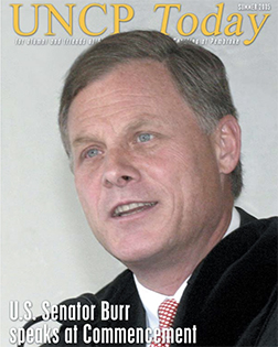 U.S. Senator Burr from the cover of the UNCP Today summer 2005 edition