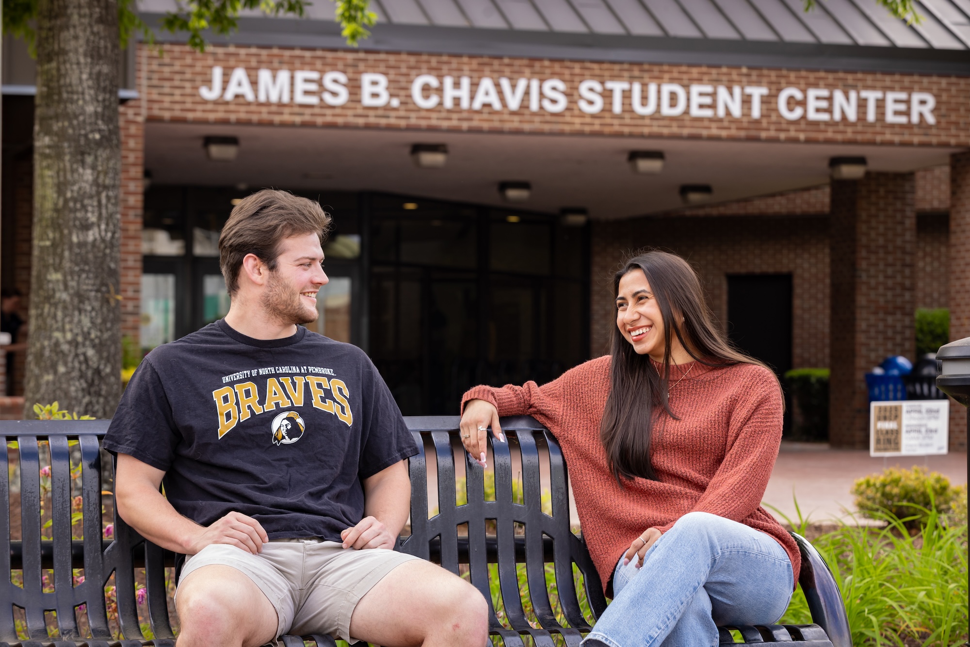 students in front of Student Center