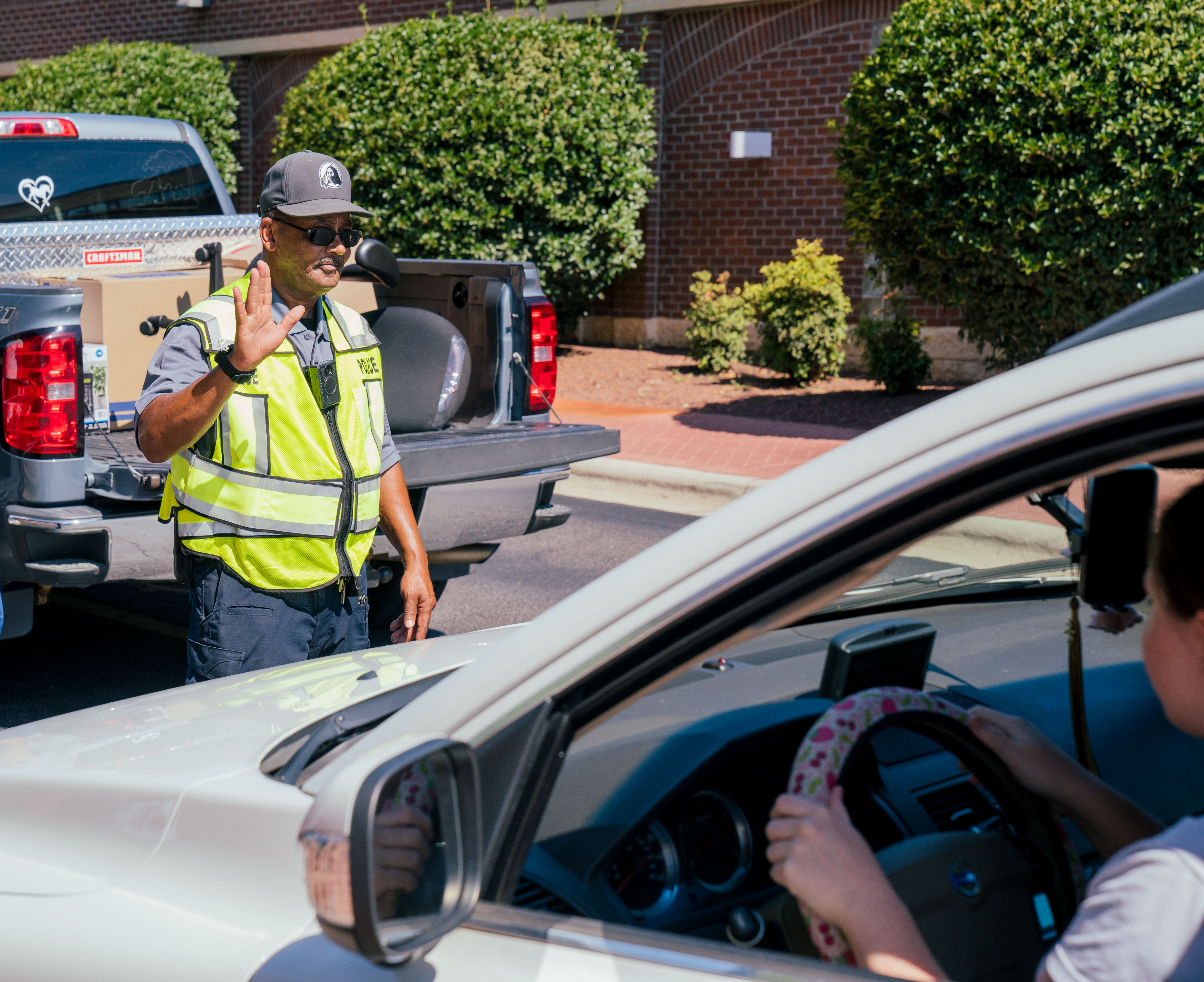UNCP Campus Police directing traffic